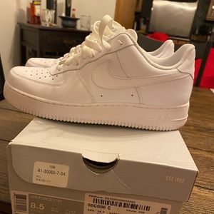 All white Nike Air Force ones size 8.5